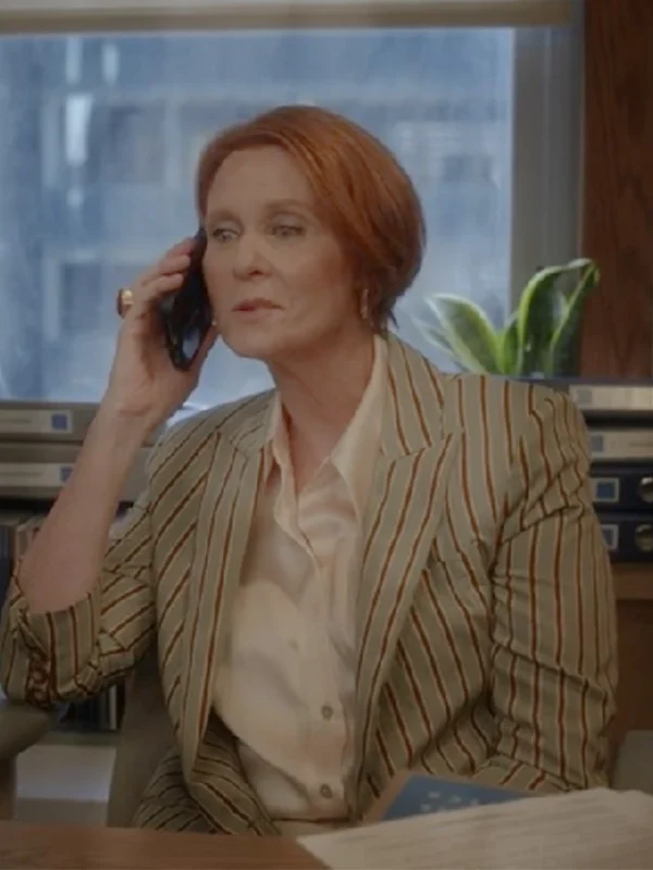 Cynthia Nixon And Just Like That S03 Striped Blazer