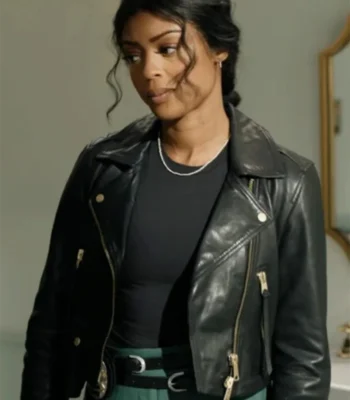 Daphne High Potential Black Leather Jacket
