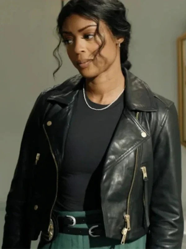 Daphne High Potential Black Leather Jacket