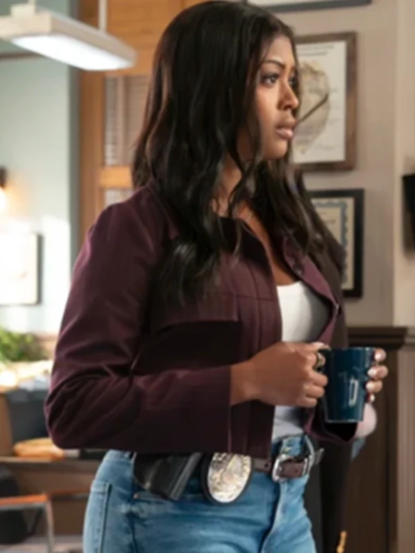 Daphne High Potential S02 Burgundy Cropped Jacket