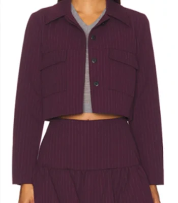 Daphne High Potential S02 Burgundy Cropped Jacket