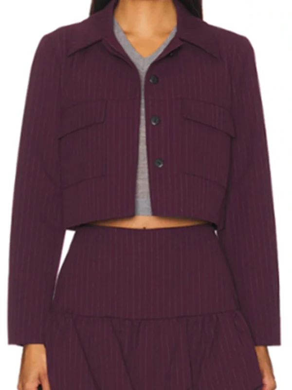 Daphne High Potential S02 Burgundy Cropped Jacket