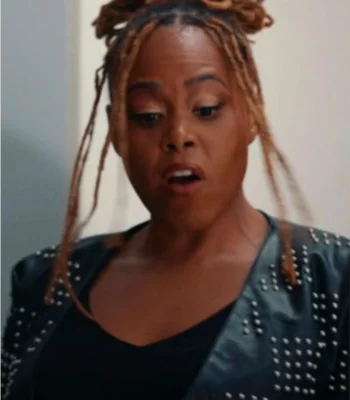 Divorced Sistas Studded Checkered Leather Jacket