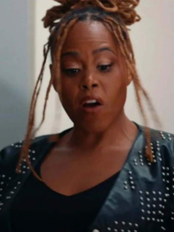 Divorced Sistas Studded Checkered Leather Jacket