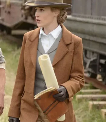 Dominique McElligott Hell on Wheels Brown Coat