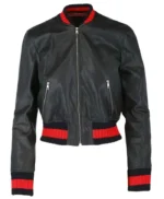 Brilliant Minds Carol Pierce Leather Bomber Jacket