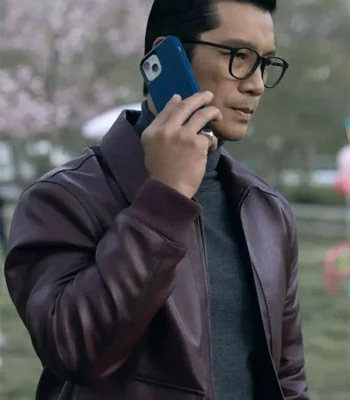 Dustin Nguyen Dope Thief Maroon Leather Jacket