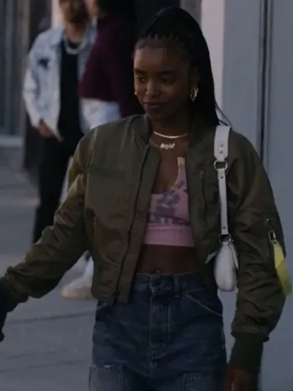 Forever Keisha Clark Green Bomber Jacket