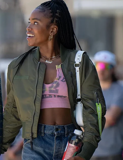 Forever Keisha Clark Green Bomber Jacket Forever Keisha Clark Green Bomber Jacket