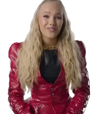 Freya Skye Zombies Worlds Collide Tour Red Leather Jacket