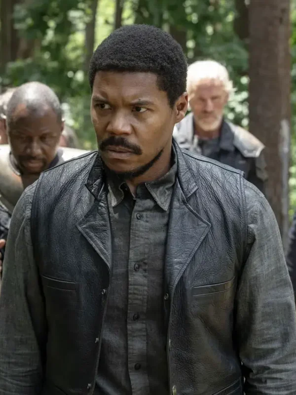 Gaius Charles The Walking Dead Dead City S02 Leather Vest