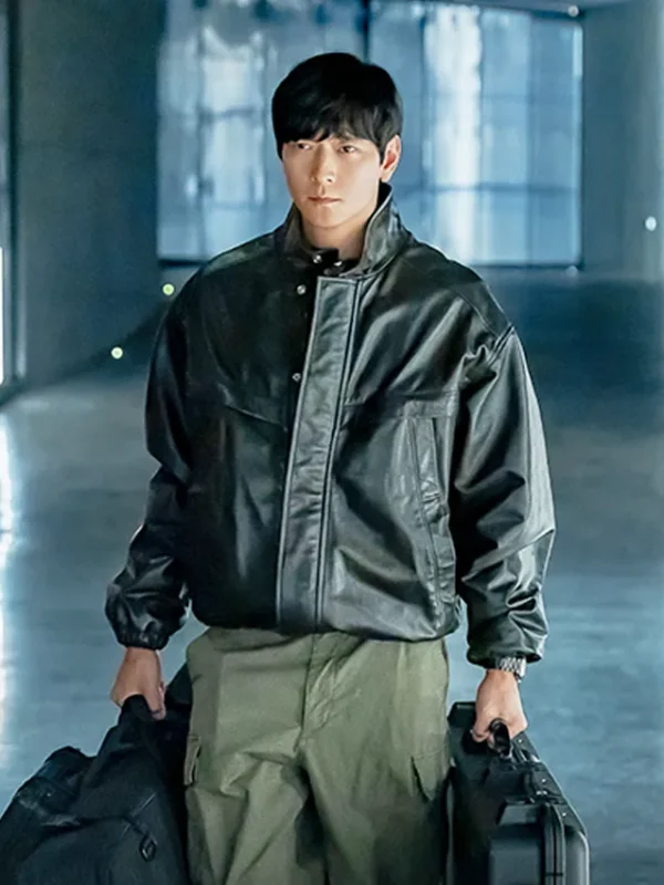 Gang Dong-won Tempest S01 Black Leather Jacket