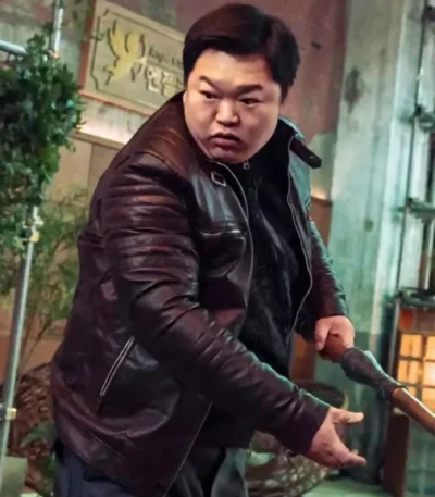Go Gyu-pil Twelve S01 Black Leather Jacket