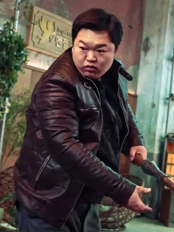 Go Gyu-pil Twelve S01 Black Leather Jacket