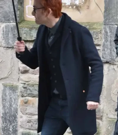 Good Omens S03 Crowley Blue Wool Coat