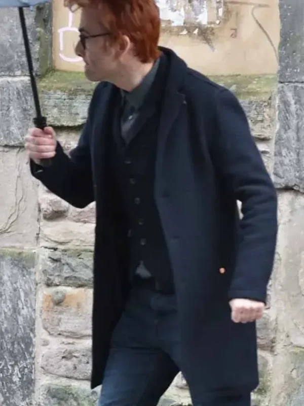 Good Omens S03 Crowley Blue Wool Coat