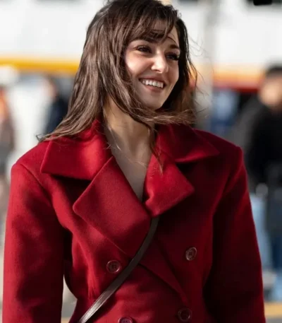 Hande Erçel Reminder S01 Red Wool Coat