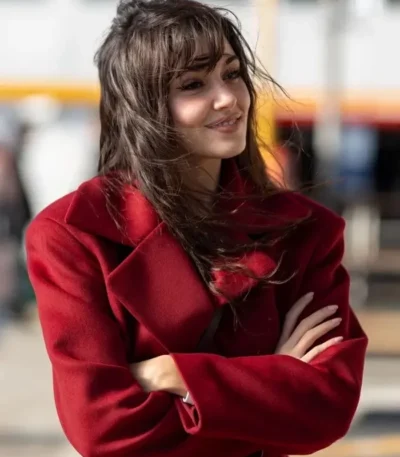 Hande Erçel Reminder S01 Red Wool Coat