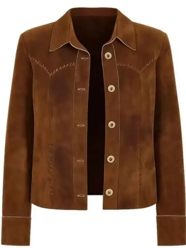 Happy’s Place Reba McEntire Brown Suede Jacket