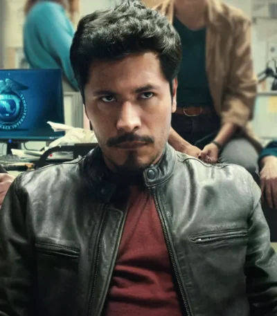 Harold Torres The Gringo Hunters S01 Black Leather Jacket