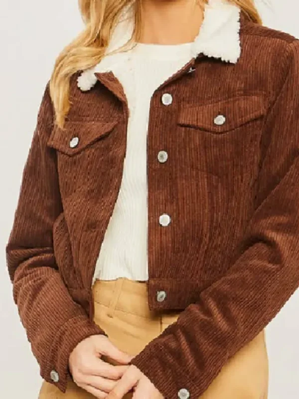 Hayley SkyMed S03 Corduroy Cropped Sherpa Jacket
