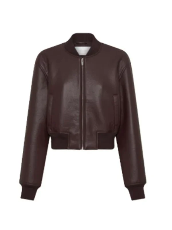 Heather Rae El Moussa The Flip Off S01 Leather Bomber Jacket