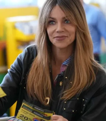 High Potential 2024 Kaitlin Olson Black Leather Jacket