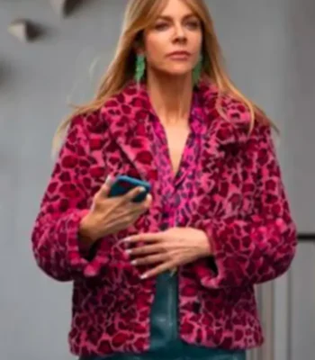 High Potential Kaitlin Olson Pink Leopard Print Jacket