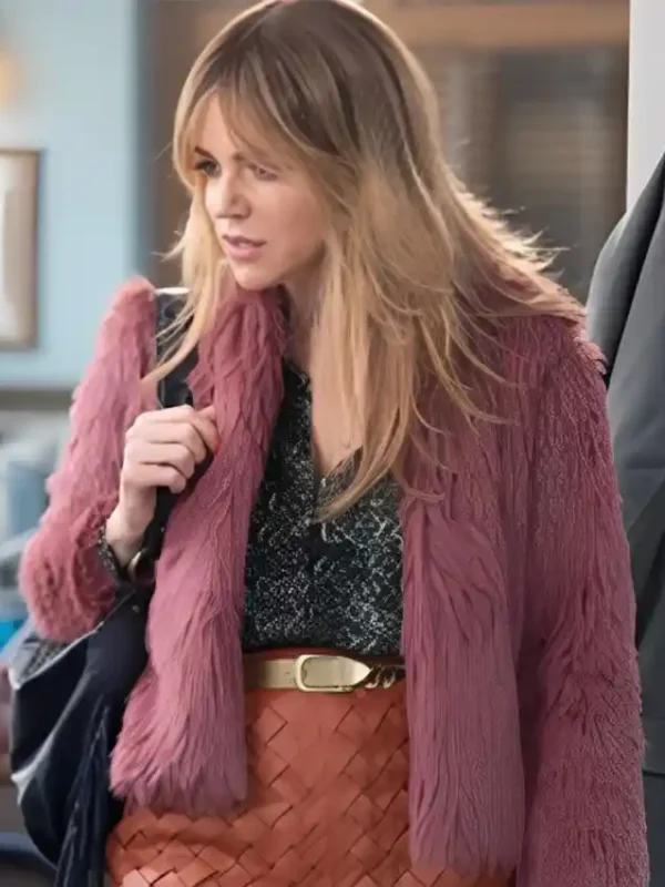 High Potential S01 Morgan Gillory Pink Cropped Fur Jacket