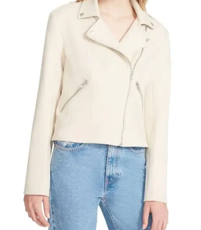 Holly Jonas Days Of Our Lives Beige Leather Jacket