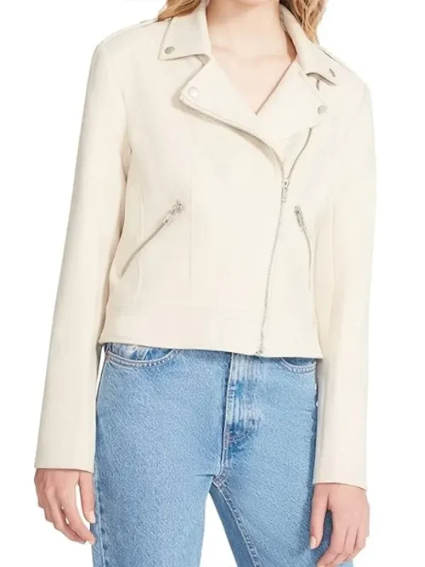 Holly Jonas Days Of Our Lives Beige Leather Jacket