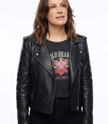 Home and Away Eden Fowler Black Leather Jacket