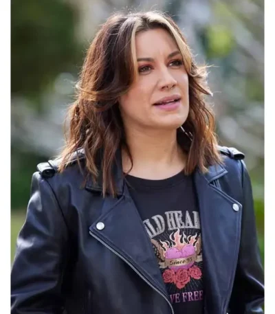 Home and Away Eden Fowler Black Leather Jacket