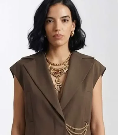 In the City Danielle Olivera Brown Vest