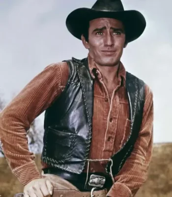 James Drury The Virginian Leather Vest