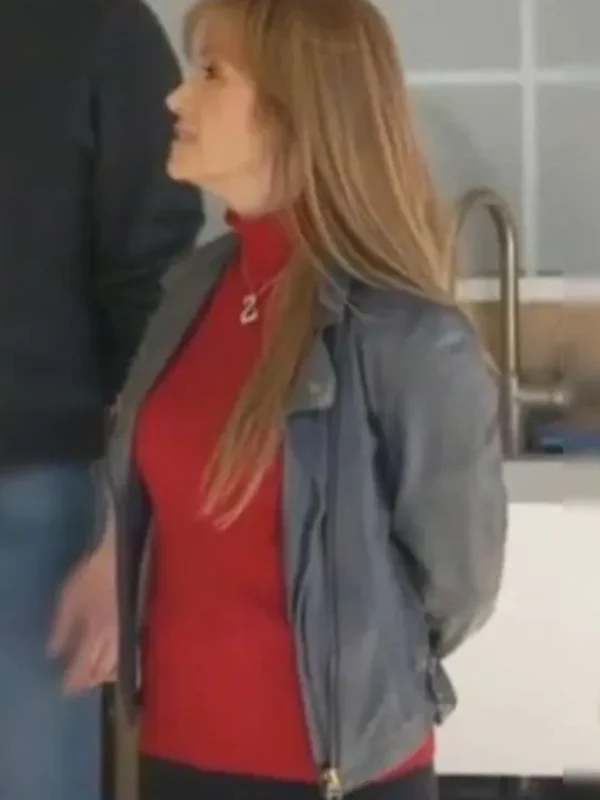 Jane Seymour Celebrity IOU S10 Blue Leather Jacket