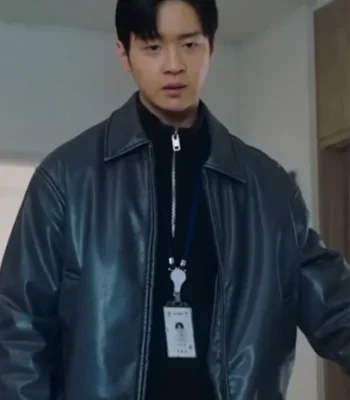 Jang Dong-yoon Queen Mantis S01 Black Leather Jacket