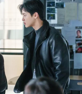 Jang Dong-yoon Queen Mantis S01 Shearling Leather Jacket