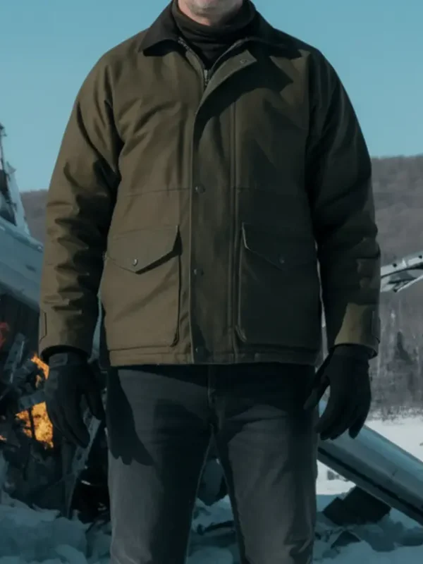 Jason Clarke The Last Frontier S01 Green Cotton Jacket