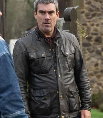 Jeff Hordley Emmerdale Black Leather Jacket
