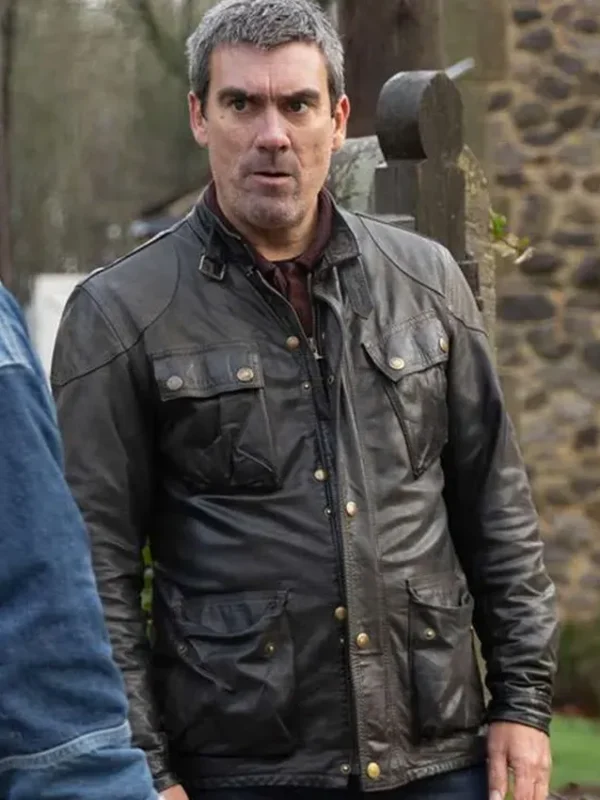 Jeff Hordley Emmerdale Black Leather Jacket