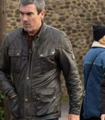 Jeff Hordley Emmerdale Black Leather Jacket
