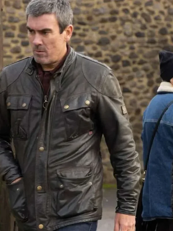 Jeff Hordley Emmerdale Black Leather Jacket