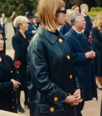 Jella Haase Kleo Season 02 Black Leather Coat
