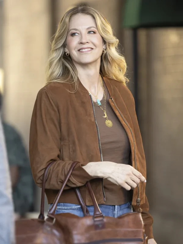 Jenna Elfman Shifting Gears S02 Bomber Suede Jacket