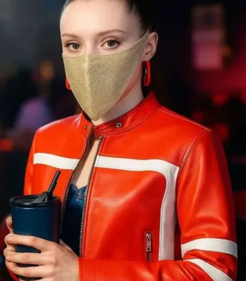 Jenna Gilmer Fuel to Our Fire Red Leather Jacket