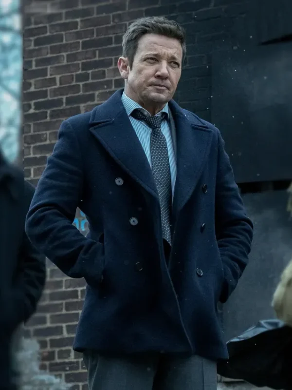 Jeremy Renner Mayor of Kingstown S04 Blue Coat