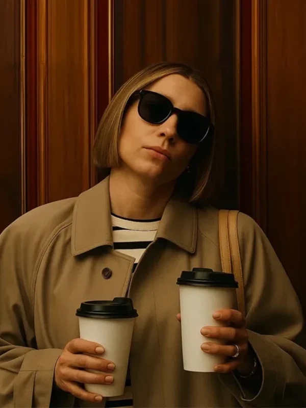 Jessica Biel The Better Sister S01 Brown Cotton Coat