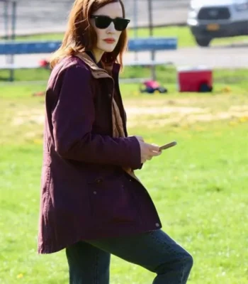 Jessica Chastain The Savant S01 Maroon Jacket