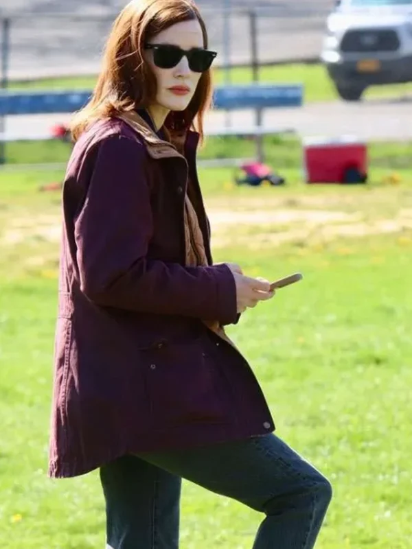 Jessica Chastain The Savant S01 Maroon Jacket
